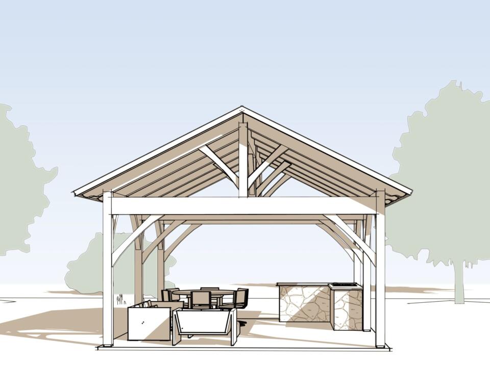 16' x 20' Pavilion Brooks Post & Beam
