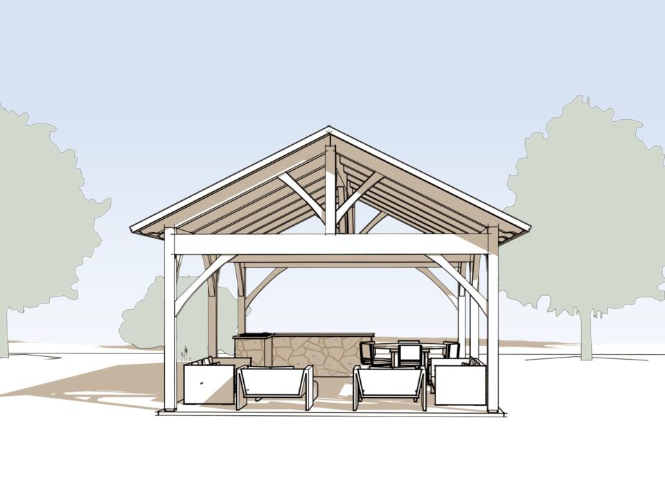 16' x 24' Pavilion Brooks Post & Beam